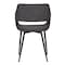 Armen Living Ariana Mid-Century Charcoal Open Back Dining Accent Chair LCARCHBLCH - alternate 2